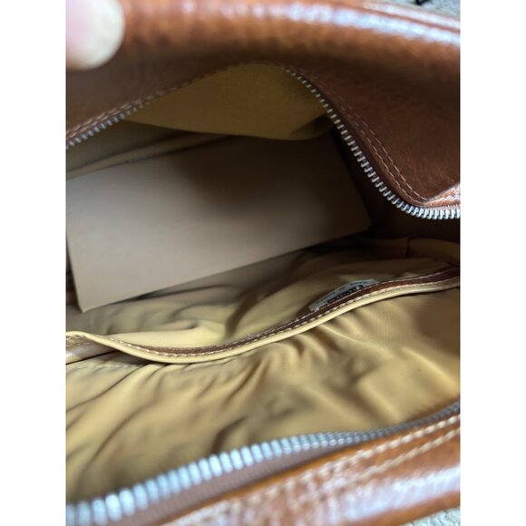 Vintage Sears Brown Vinyl Carry on / Overnight Shoulder Bag Vegan Leather - Picture 5 of 10